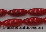 CCB137 15.5 inches 5*13mm rice red coral beads strand wholesale