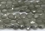 CCB1373 15 inches 4mm faceted coin grey moonstone beads