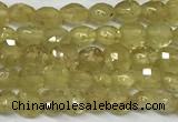 CCB1379 15 inches 4mm faceted coin golden rutilated quartz beads