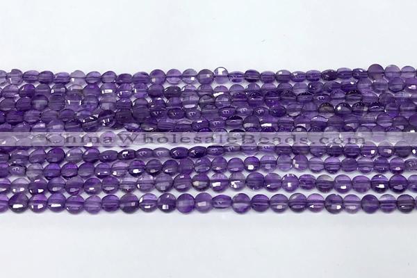 CCB1383 15 inches 4mm faceted coin lapis lazuli beads