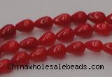 CCB139 15.5 inches 4*6mm teardrop red coral beads wholesale