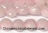 CCB1405 15 inches 6mm faceted coin rose quartz beads