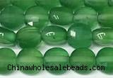 CCB1408 15 inches 6mm faceted coin green agate beads