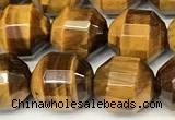 CCB1425 15 inches 9mm - 10mm faceted yellow tiger eye beads