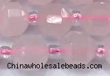 CCB1431 15 inches 7mm - 8mm faceted rose quartz beads