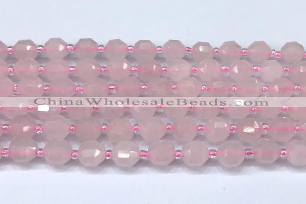 CCB1431 15 inches 7mm - 8mm faceted rose quartz beads