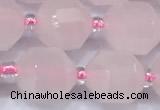 CCB1454 15 inches 9mm - 10mm faceted rose quartz beads