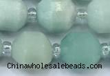 CCB1457 15 inches 9mm - 10mm faceted amazonite beads