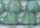 CCB1458 15 inches 9mm - 10mm faceted amazonite beads