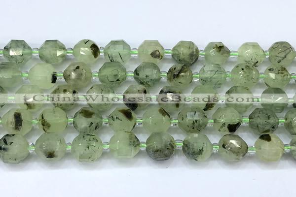 CCB1468 15 inches 9mm - 10mm faceted prehnite beads