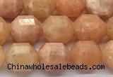 CCB1504 15 inches 7mm - 8mm faceted peach calcite beads