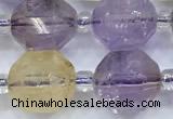 CCB1514 15 inches 9mm - 10mm faceted ametrine beads