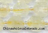 CCB1528 15 inches 9mm - 10mm faceted citrine gemstone beads