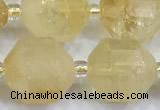 CCB1533 15 inches 11mm - 12mm faceted citrine gemstone beads