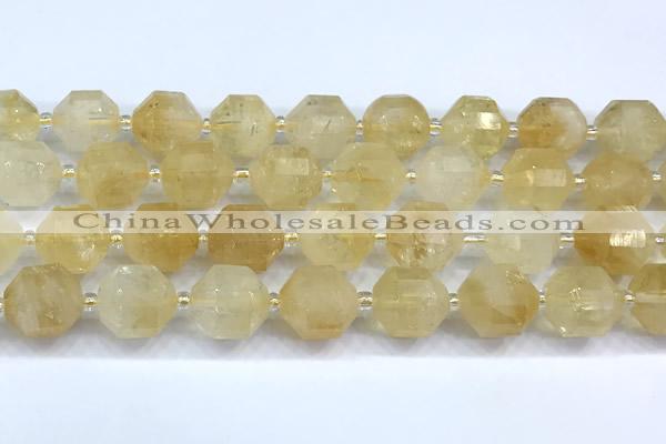 CCB1533 15 inches 11mm - 12mm faceted citrine gemstone beads