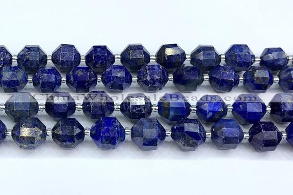 CCB1540 15 inches 11mm - 12mm faceted lapis lazuli beads