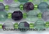 CCB1573 15 inches 5mm - 6mm faceted fluorite gemstone beads