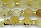 CCB1586 15 inches 5mm - 6mm faceted yellow opal beads