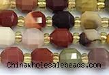 CCB1587 15 inches 5mm - 6mm faceted mookaite gemstone beads