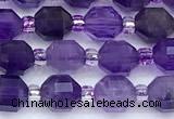 CCB1590 15 inches 5mm - 6mm faceted amethyst gemstone beads