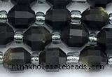CCB1597 15 inches 5mm - 6mm faceted golden obsidian beads