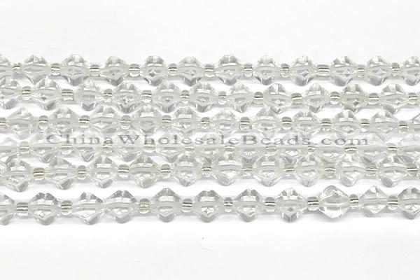 CCB1600 15 inches 10mm faceted white crystal beads