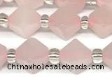 CCB1602 15 inches 10mm faceted rose quartz beads