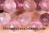 CCB1641 15 inches 6mm faceted teardrop strawberry quartz beads