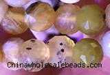 CCB1642 15 inches 6mm faceted teardrop yellow opal beads