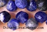 CCB1661 15 inches 6mm faceted teardrop sodalite beads