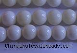 CCB301 15.5 inches 6mm round white coral beads wholesale