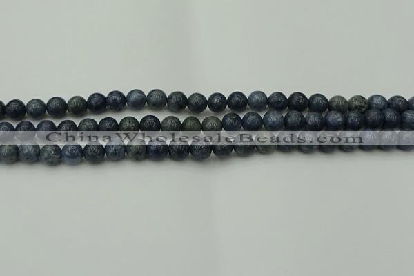 CCB451 15.5 inches 6mm round blue coral beads wholesale