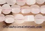 CCB511 15.5 inches 4mm coin rose quartz beads wholesale