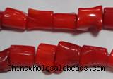 CCB52 15.5 inches 9*13mm irregular red coral beads Wholesale