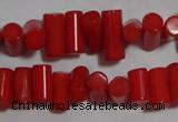 CCB53 15.5 inches 6*9mm column red coral beads Wholesale