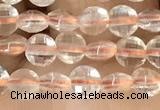 CCB535 15.5 inches 4mm faceted coin citrine gemstone beads