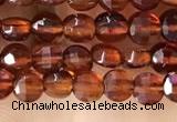 CCB536 15.5 inches 4mm faceted coin orange garnet beads wholesale