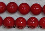 CCB57 15.5 inches 11-12mm round red coral beads Wholesale