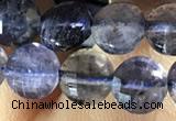 CCB606 15.5 inches 6mm faceted coin iolite gemstone beads