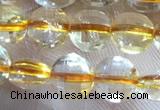 CCB610 15.5 inches 6mm faceted coin golden rutilated quartz beads