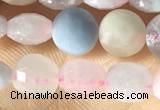 CCB614 15.5 inches 6mm faceted coin morganite gemstone beads