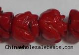 CCB63 15.5 inches 13mm rose shape red coral beads Wholesale