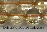 CCB686 15.5 inches 10mm faceted coin citrine gemstone beads