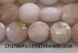 CCB704 15.5 inches 6mm faceted coin pink opal gemstone beads