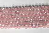CCB759 15.5 inches 8mm faceted coin rose quartz beads