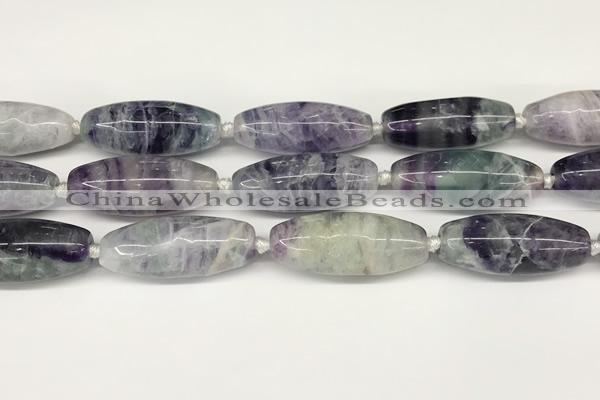 CCB781 15.5 inches 15*38mm - 16*40mm rice fluorite  beads