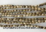 CCB800 15.5 inches 4*6mm rice picture jasper beads wholesale