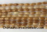 CCB812 15.5 inches 5*12mm rice pink aventurine beads wholesale