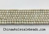 CCB824 15.5 inches 6mm round matte ivory jasper gemstone beads wholesale