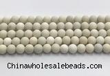 CCB826 15.5 inches 10mm round matte ivory jasper gemstone beads wholesale